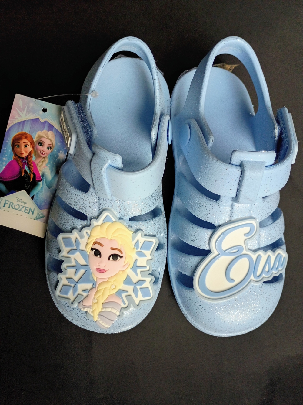Disney Frozen Elsa Light Blue Kids Sandals SZ 9